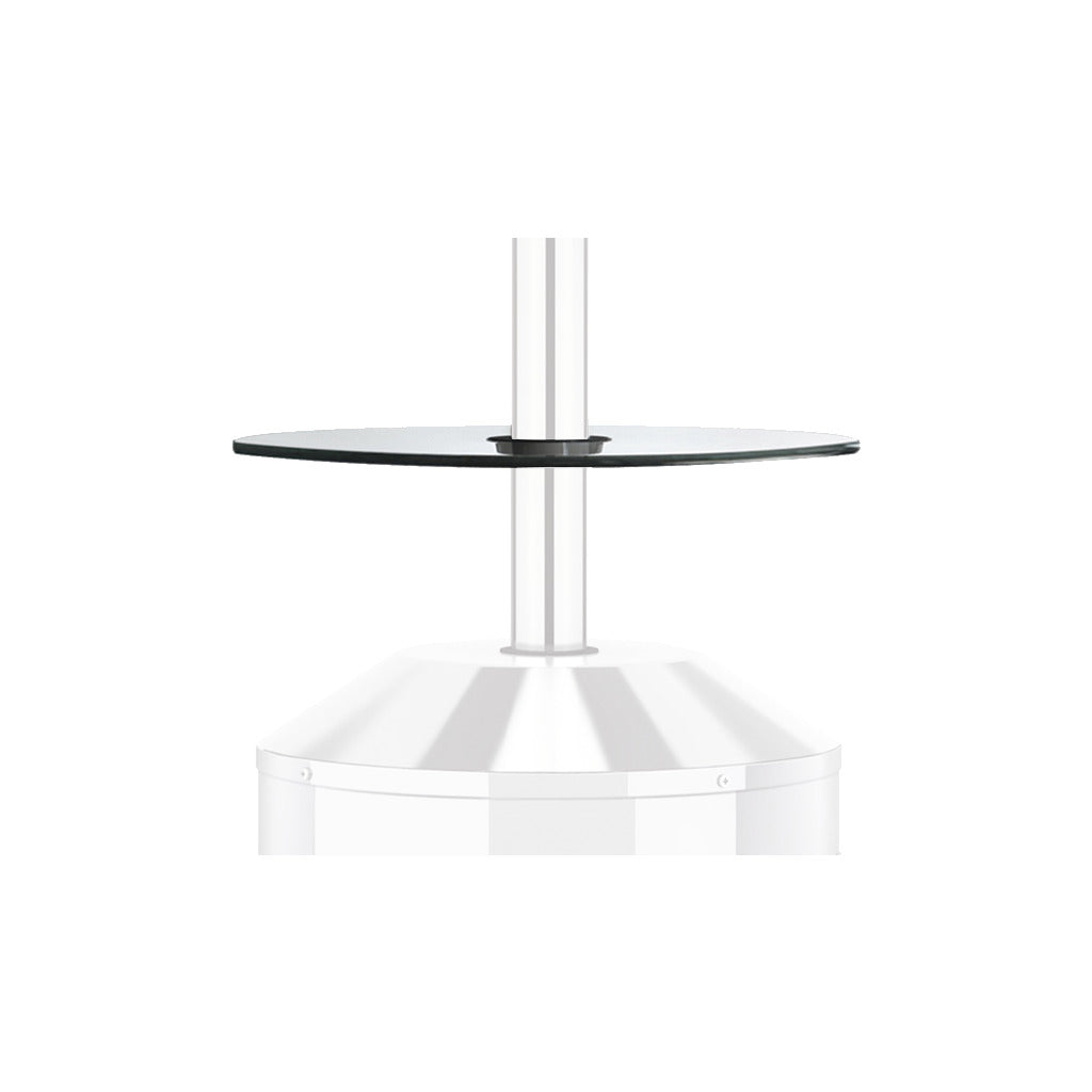 Tavolo in vetro Enders abbinato al riscaldatore da patio ELEGANCE