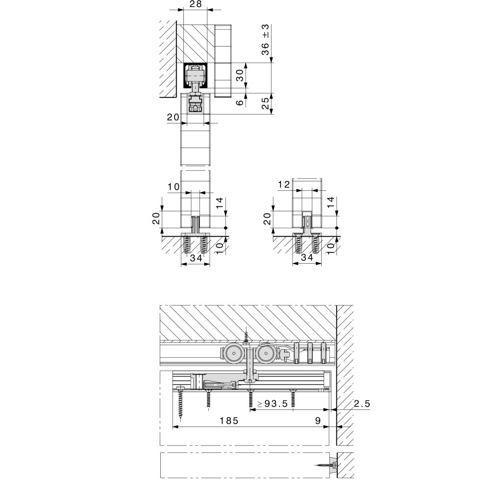Fitting set HAWA-Junior 40/B