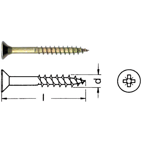 Chipboard screw countersunk head Pozidrive