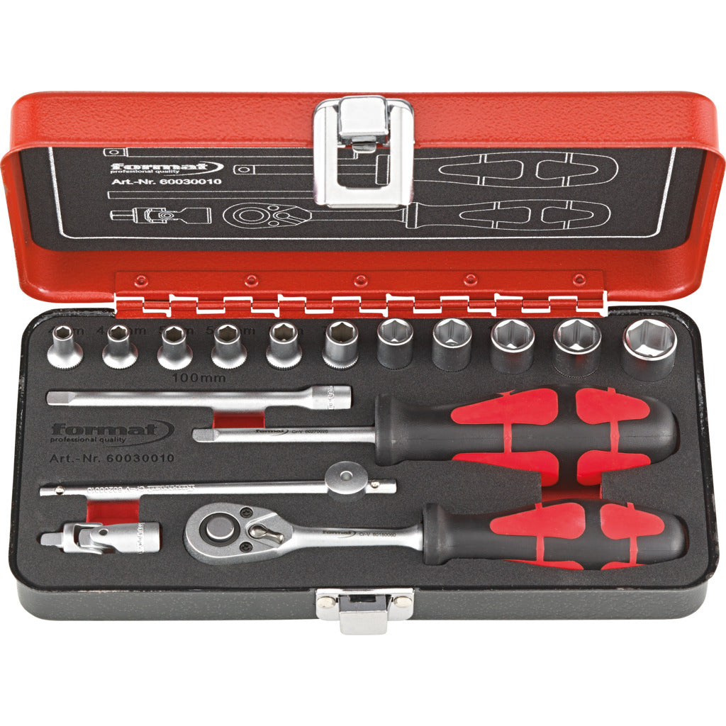 Socket wrench set 1/4"