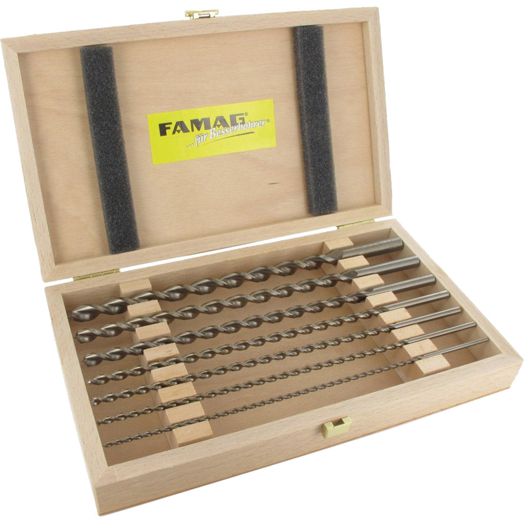 HSS-G long wood twist drill set, 7 pieces