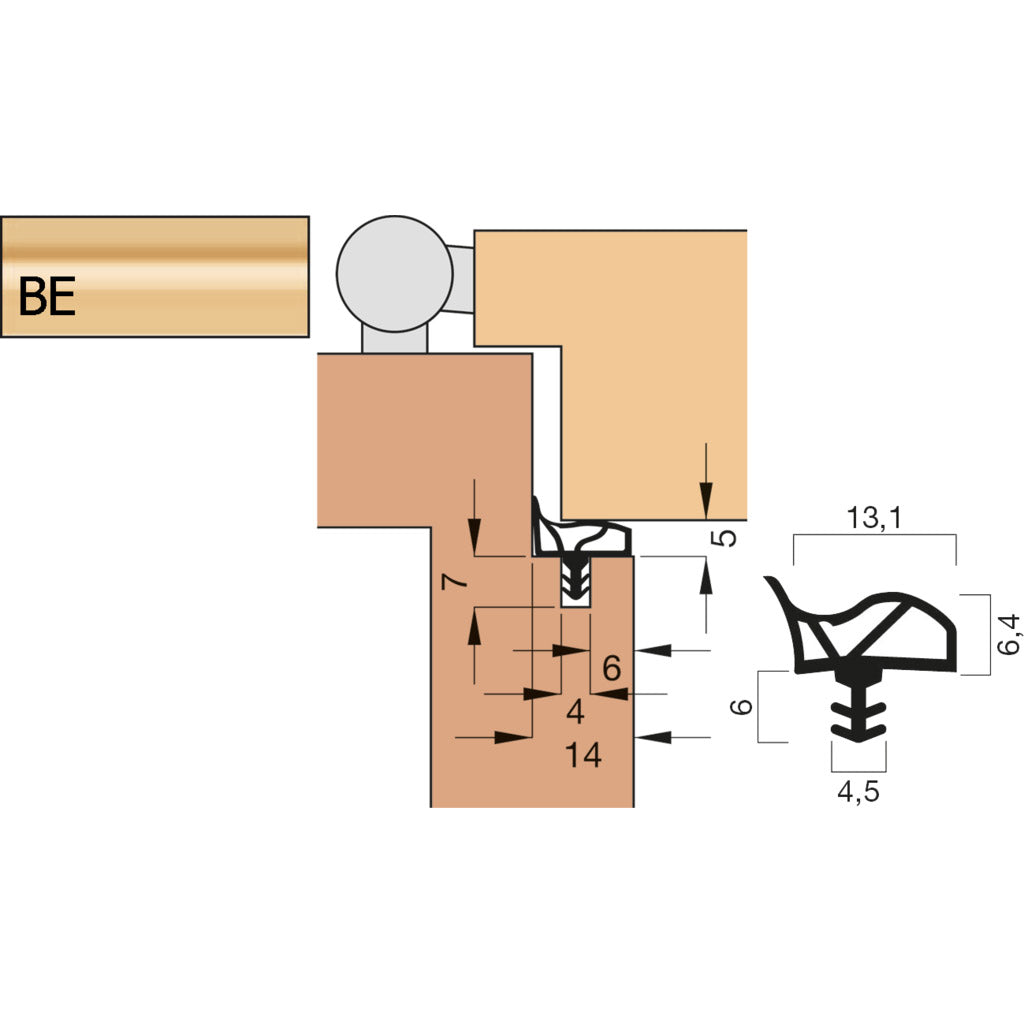 Door seal V 1011 short collar