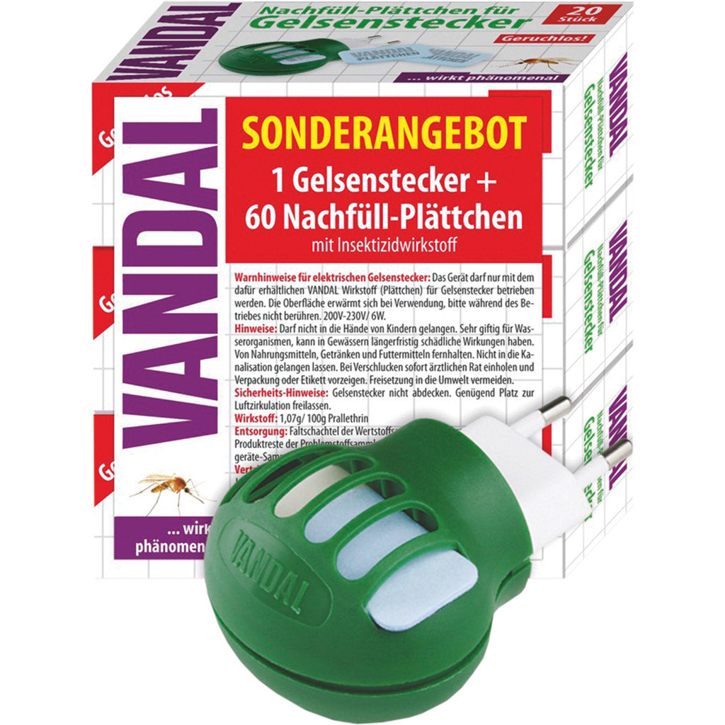 Vandal mosquito plug SA with refill plate