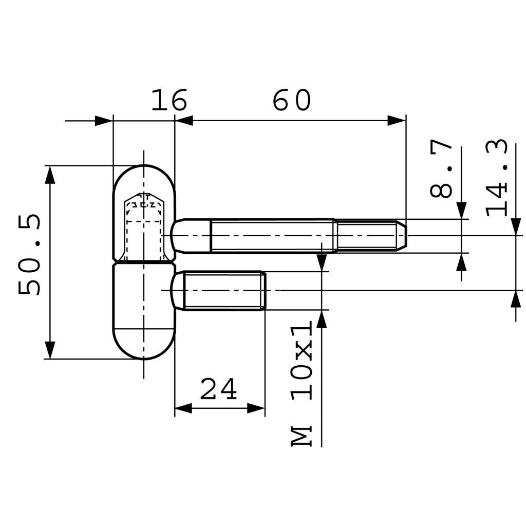 Steel frame round head hinge 30T-16-001 (3.100RK)