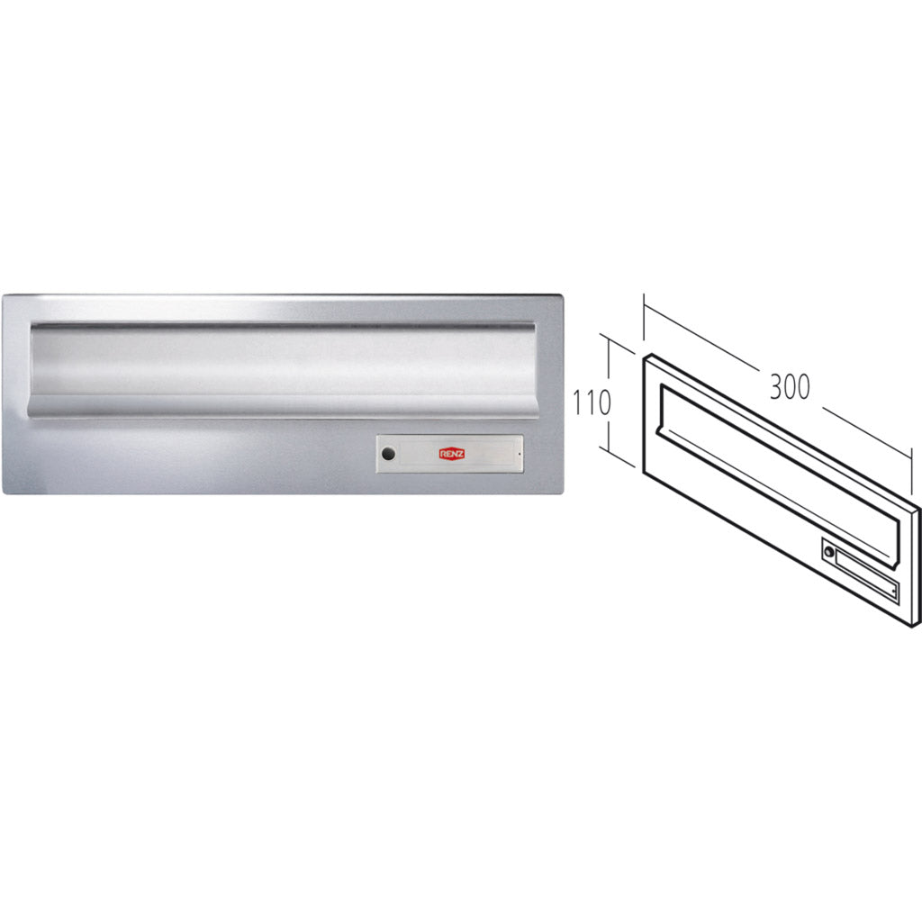 Aluminium-Frontplatte mit Einwurfklappe und RSA2-kompakt Klingeltaster