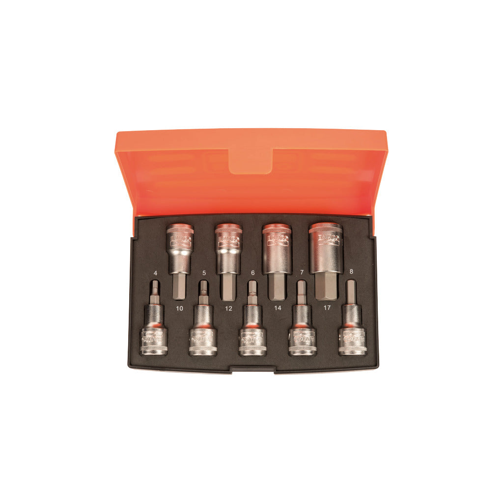 Socket wrench set / hexagon / 1/2" / 9-piece