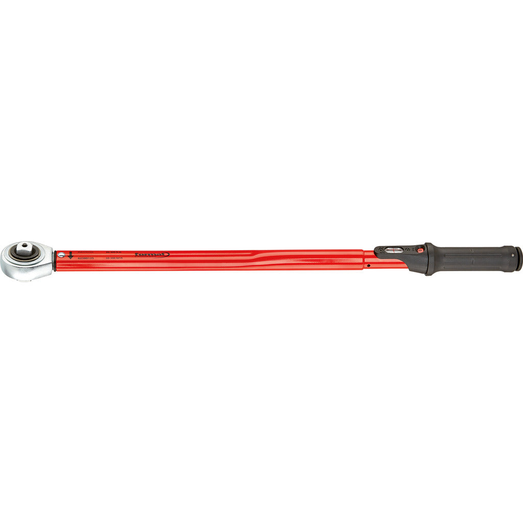 Torque wrench with push-through ratchet