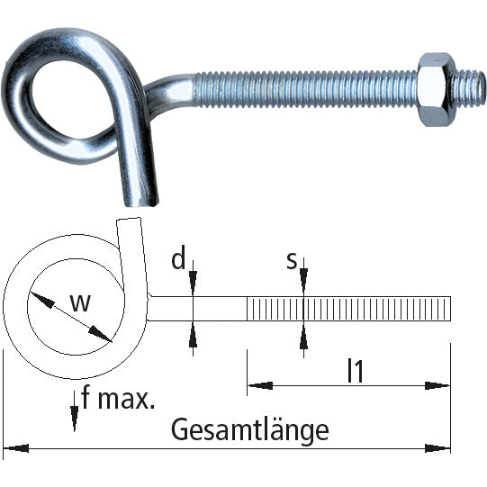 Deckenhaken Nr. 18 E stark gewunden