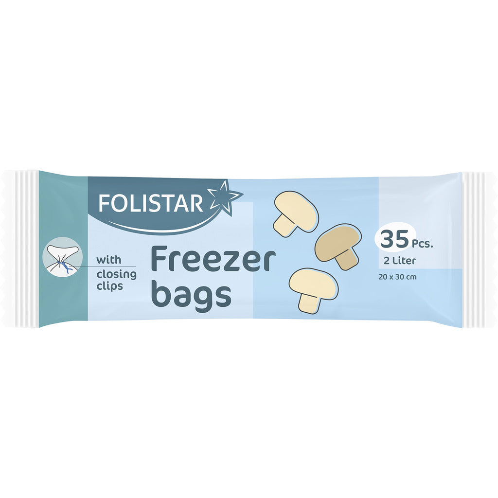 Freezer bags with clips