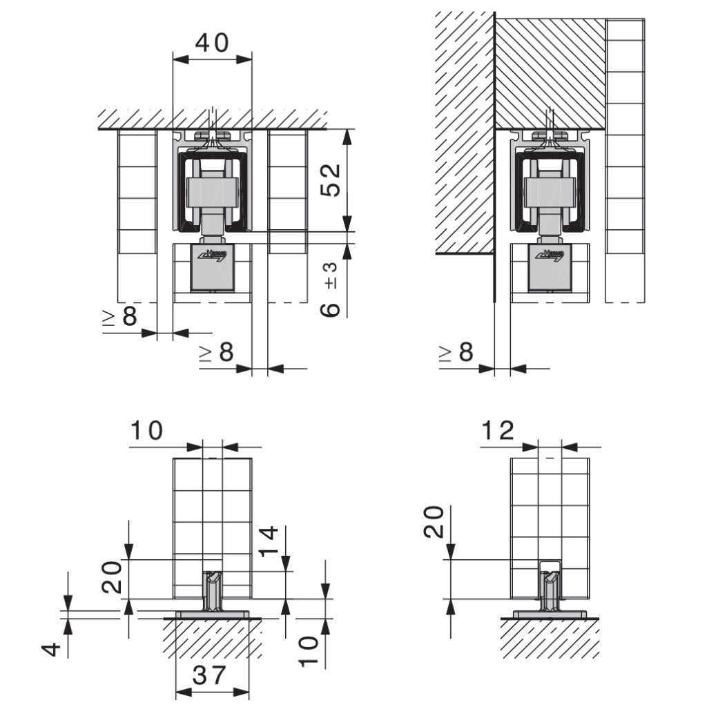 Beschlägesatz HAWA-Junior 80/B-Pocket
