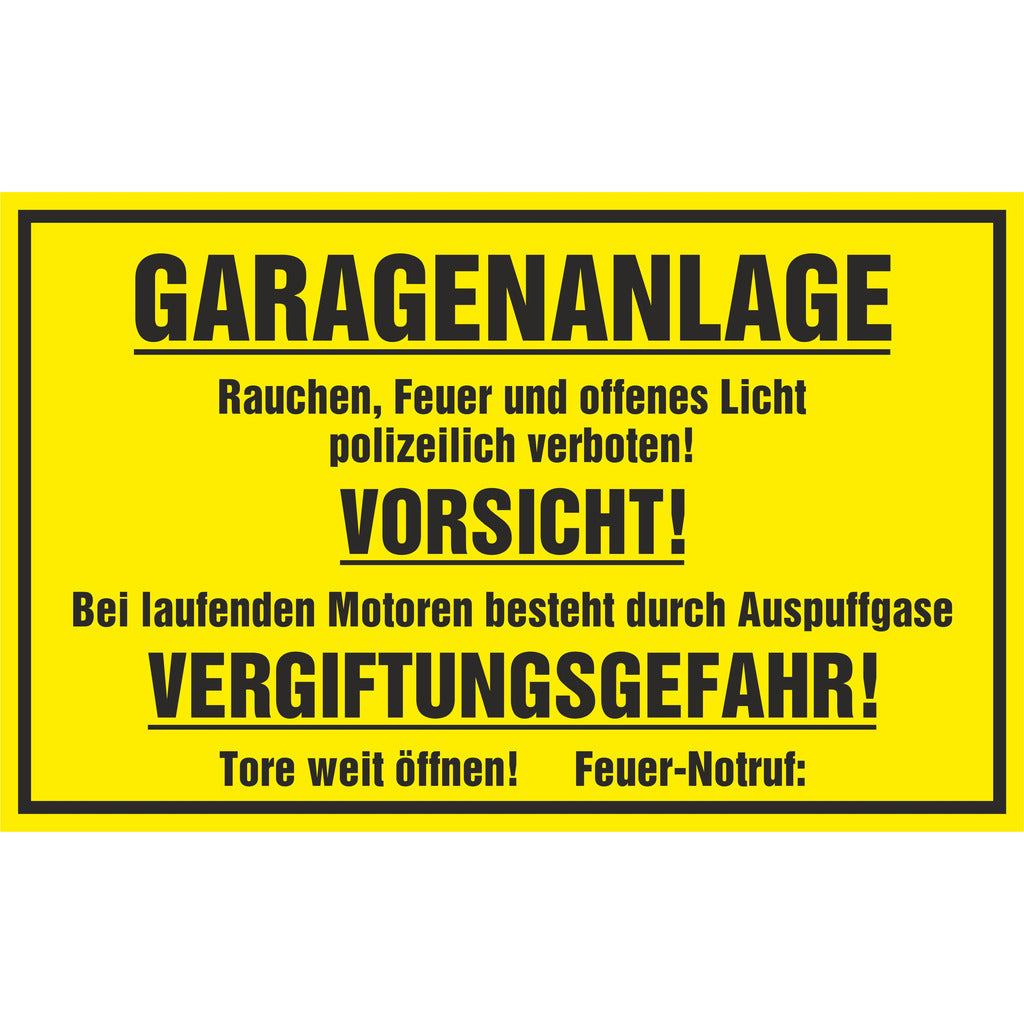 Information sign - garage complex