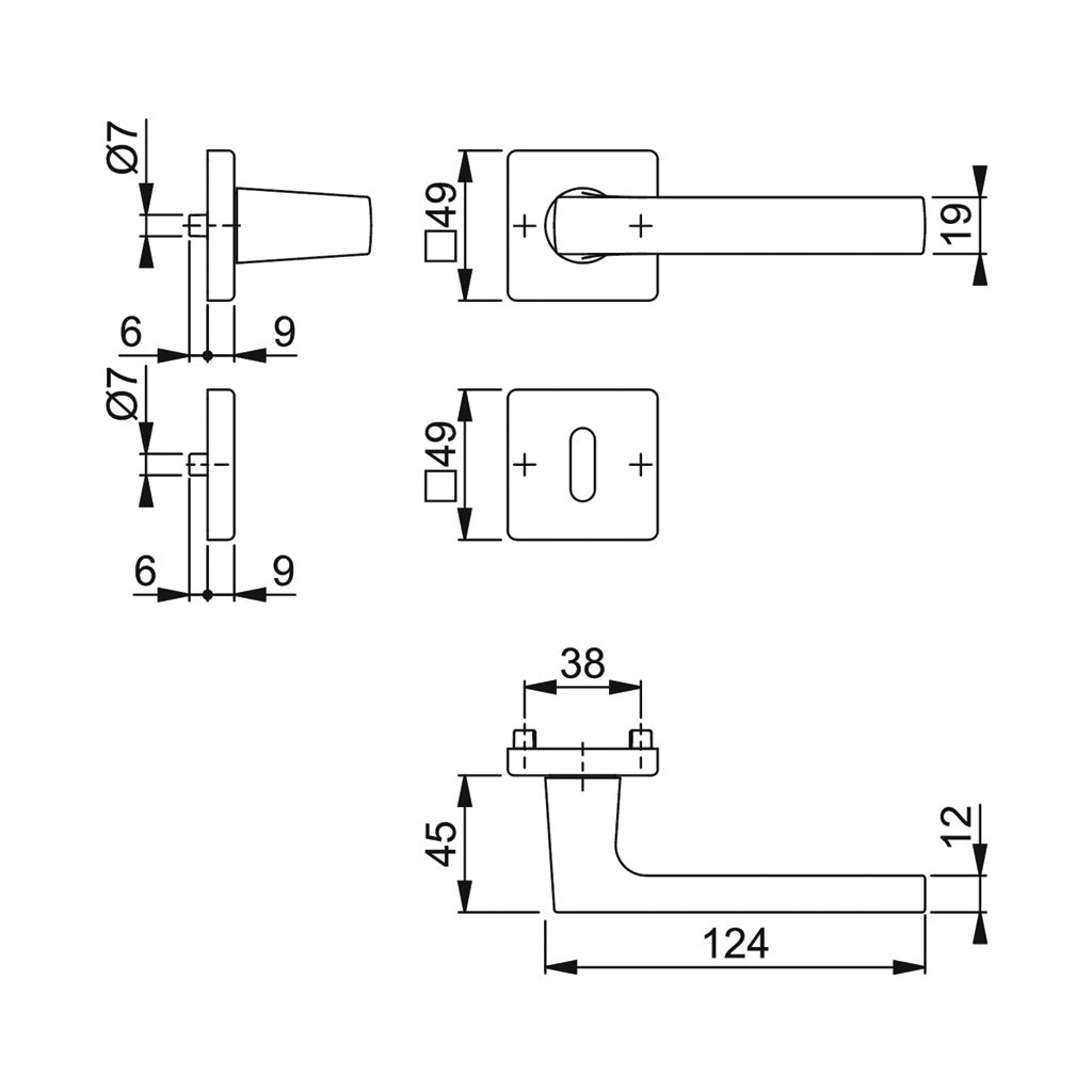 Door handle set model Dallas