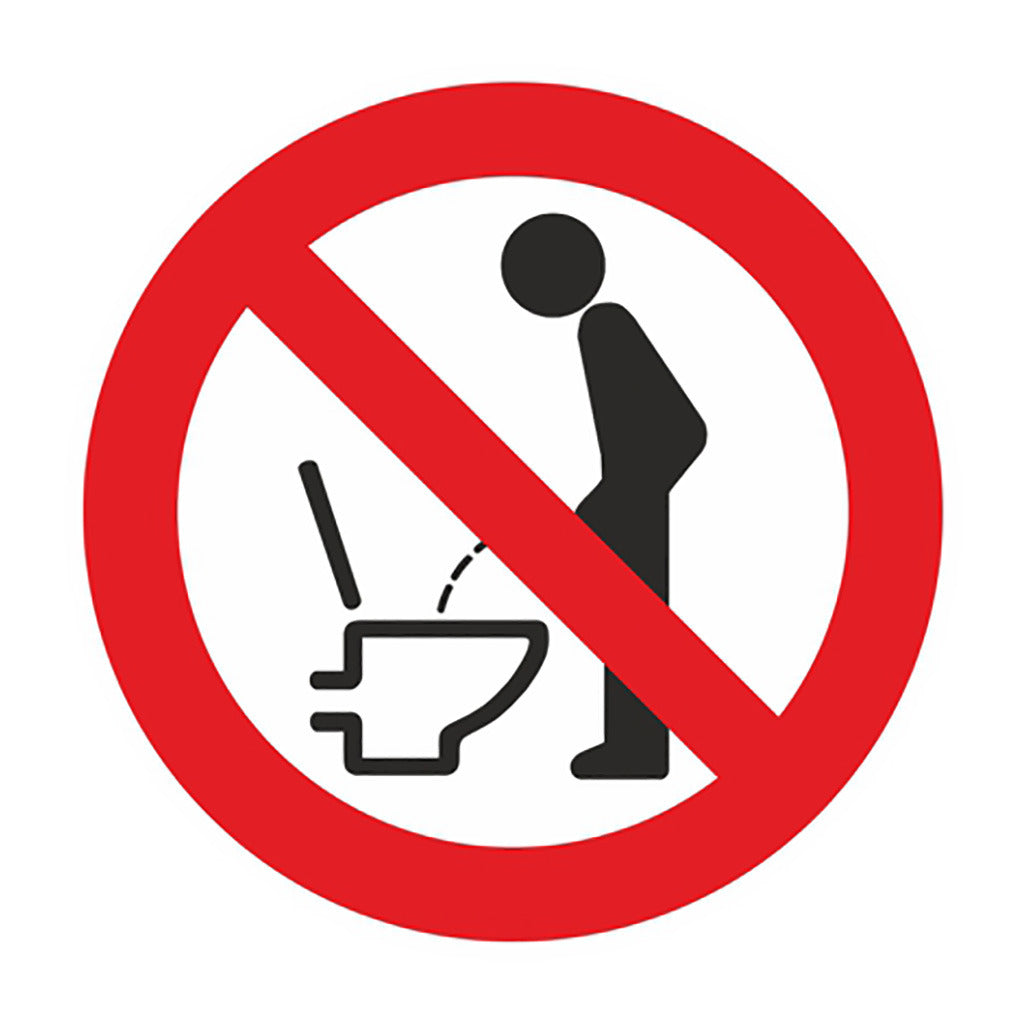 Prohibition sign - Please sit down