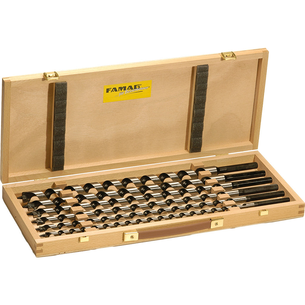 Hardwood auger bit set with bottom blade, 6 pieces