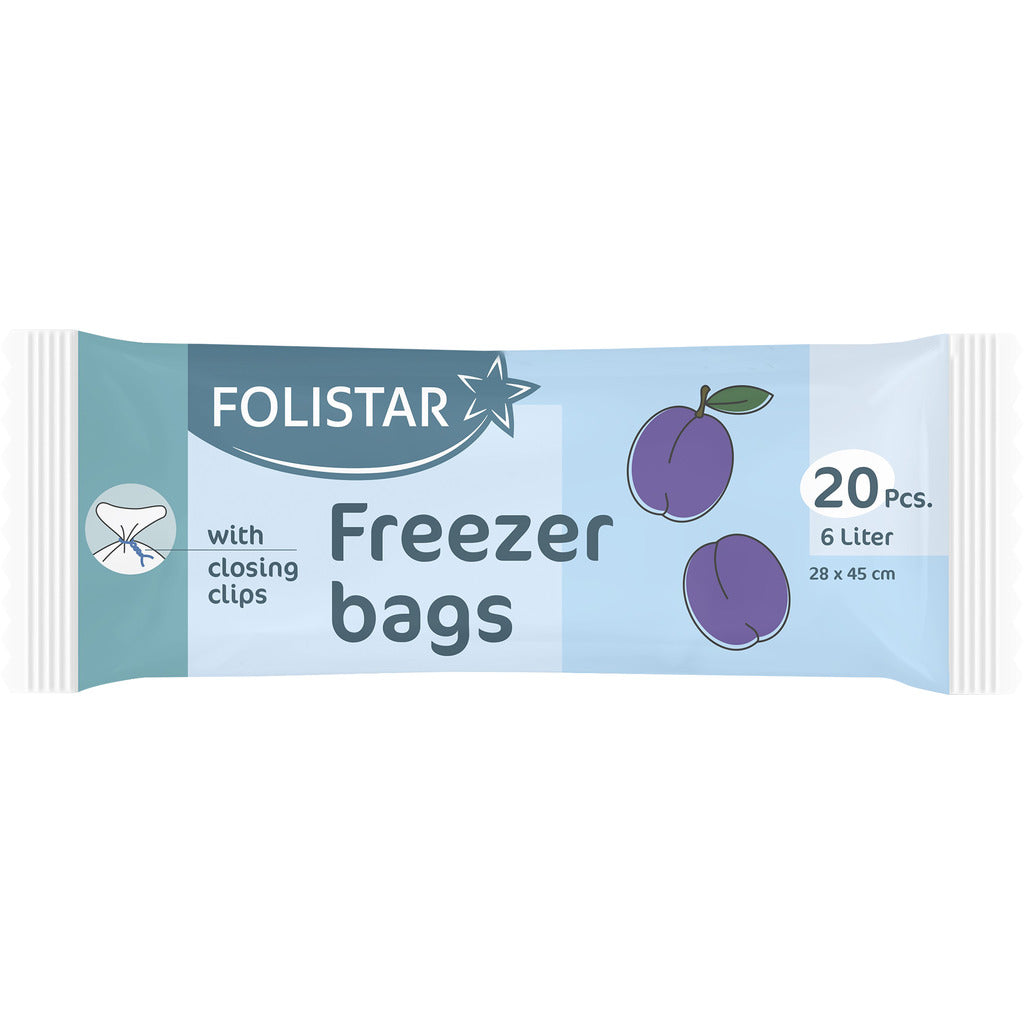 Freezer bags with clips