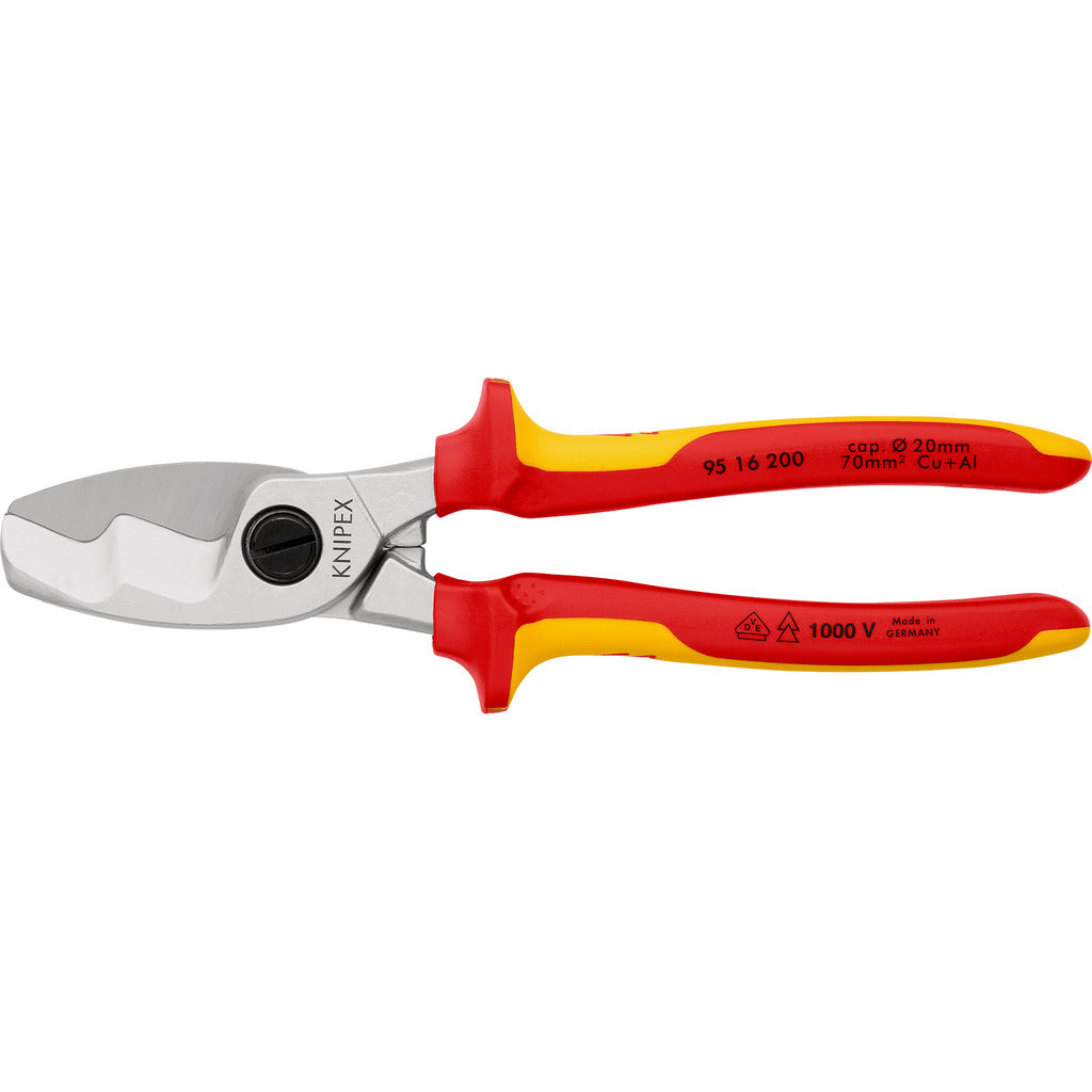 Knipex VDE cable shears with double cutting edge
