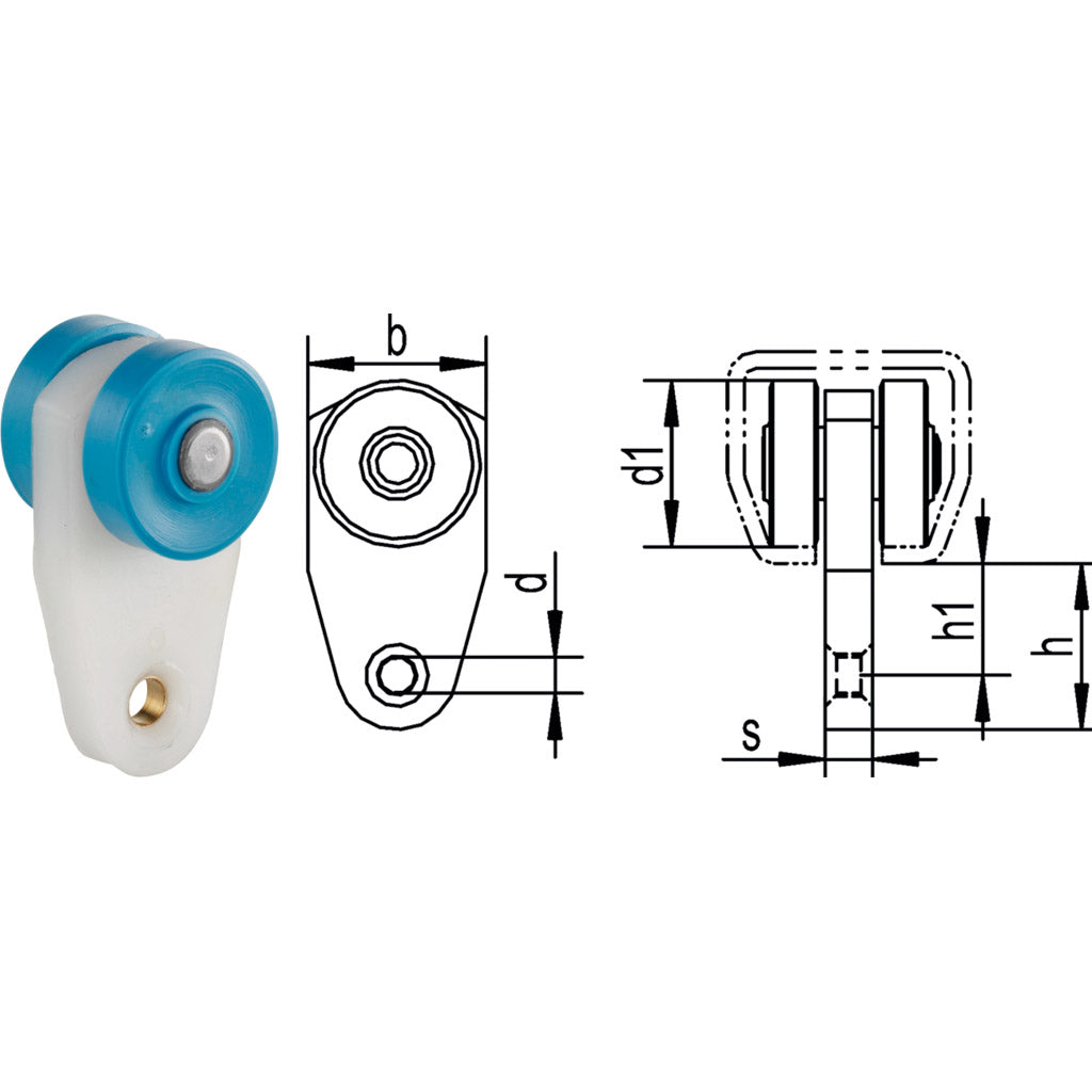 Curtain roller with ball bearing 45/31 K