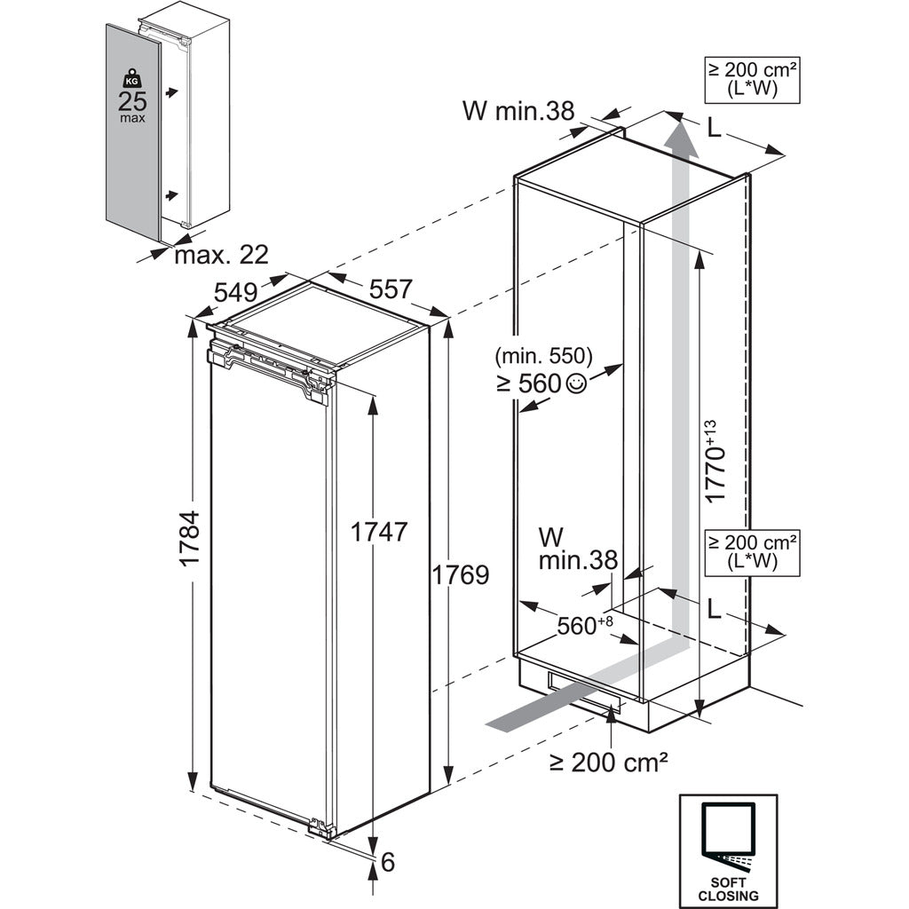 Einbau-Kühlschrank 6000 ohne Gefrierfach ER6D18C