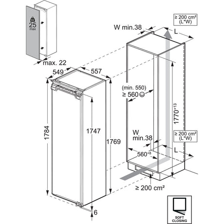 Einbau-Kühlschrank 6000 ohne Gefrierfach ER6D18C