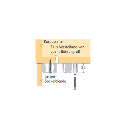 Gleiter für Sockelverstellfuß Korrekt