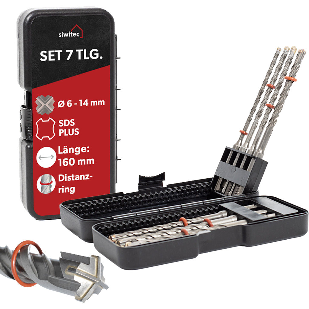 Siwitec SDS Plus Betonbohrer Set 7-teilig / 160 mm