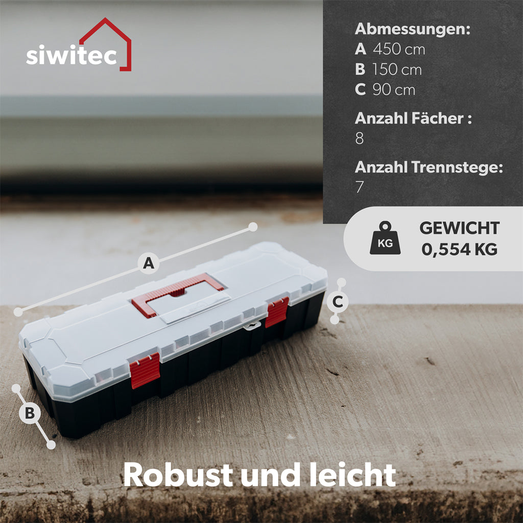 Siwitec Sortimentsbox / 8 Fächer und 7 Trennstege