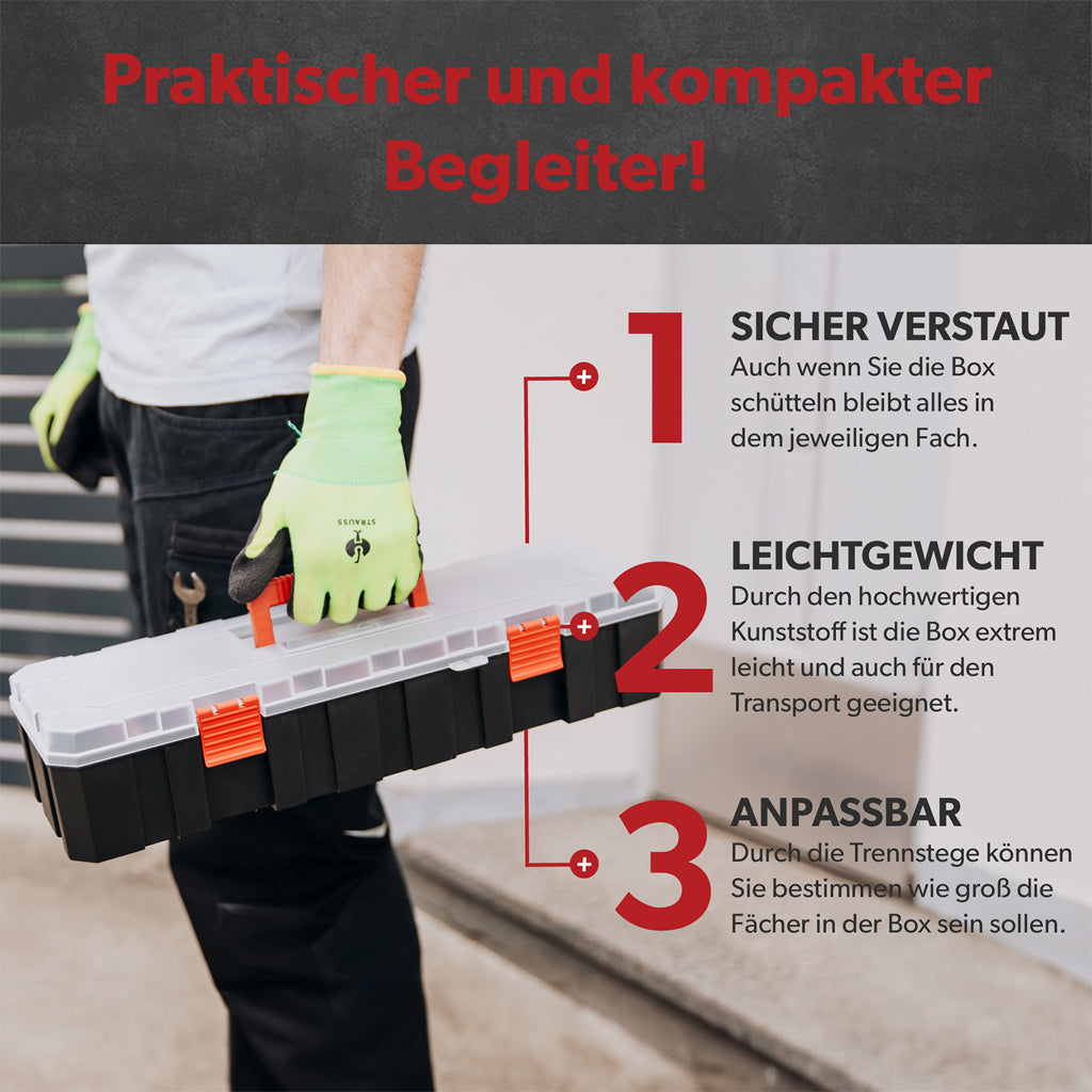 Siwitec Sortimentsbox / 8 Fächer und 7 Trennstege
