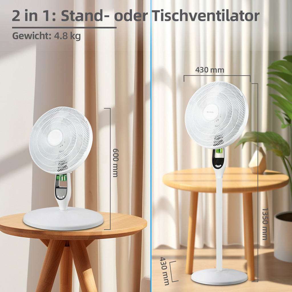 BE COOL Stand- und Tischventilator mit Mückenabwehr