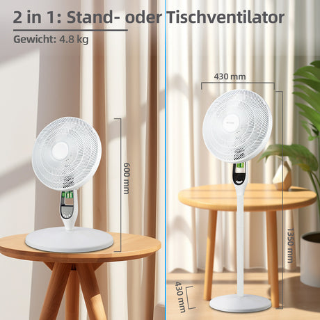 BE COOL Stand- und Tischventilator mit Mückenabwehr