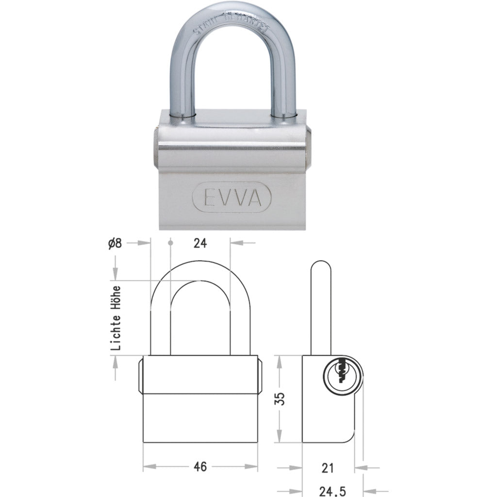 Zylinder-Vorhangschloss H24