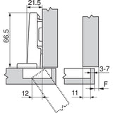 CLIP top Standardscharnier 110°, Eckanschlag