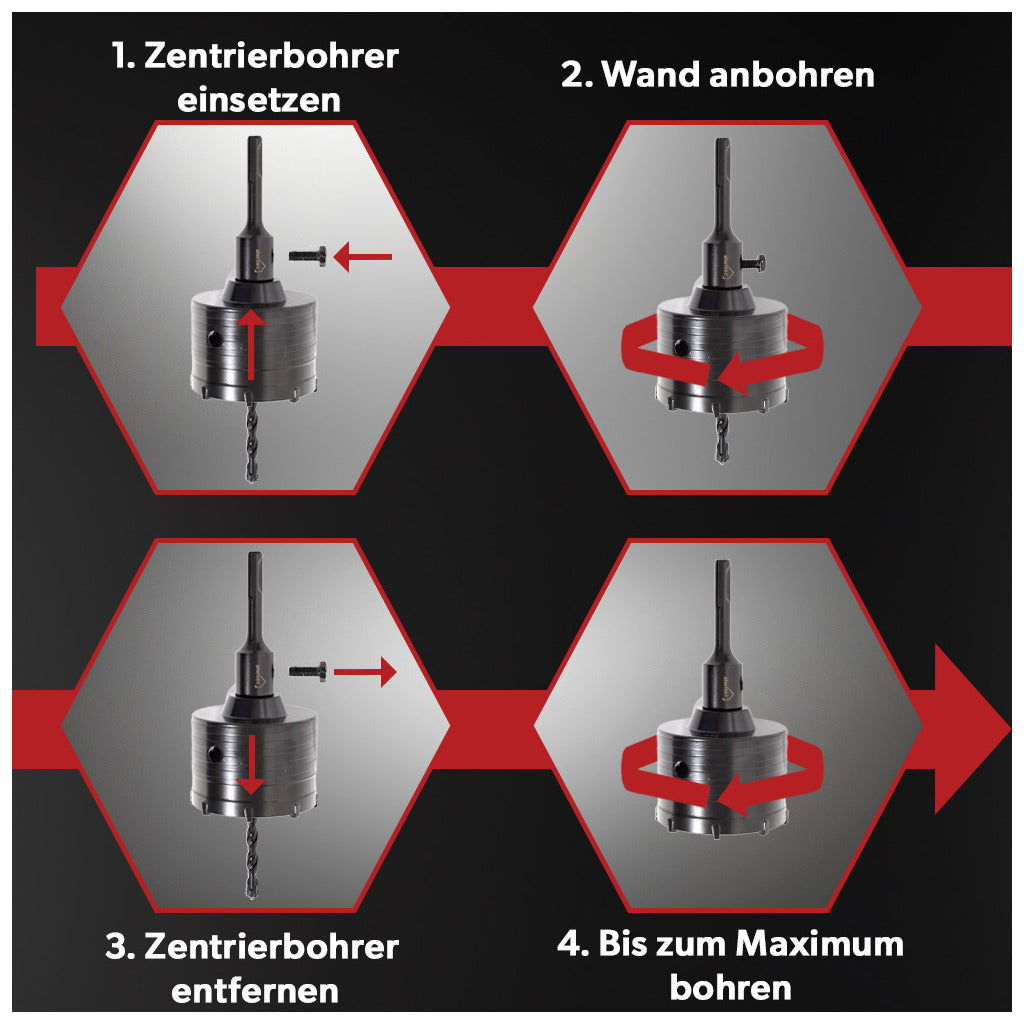 Siwitec SDS Plus Hartmetall Bohrkrone 82 mm