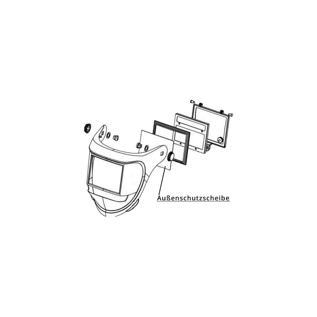 Außenschutzscheibe  für Schweiß- und Schleifhelme