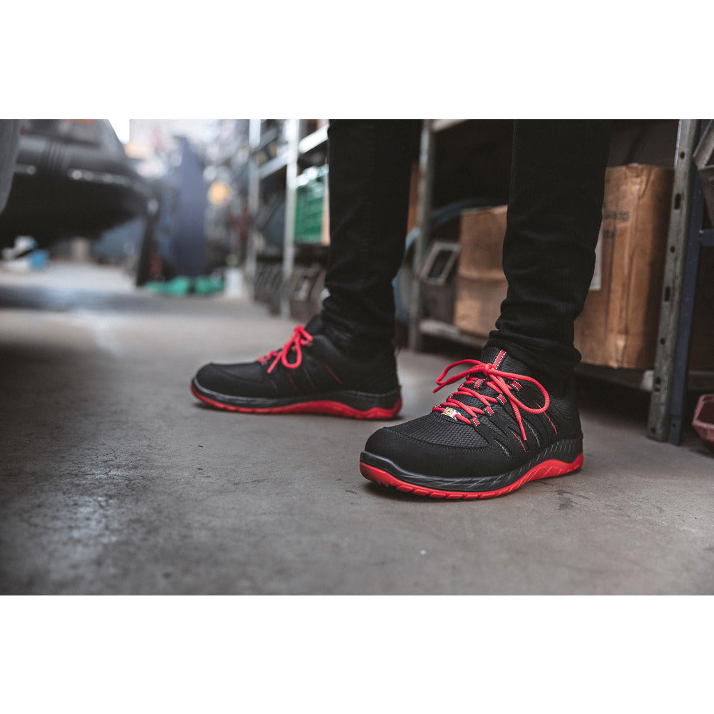 Sicherheitshalbschuh MADDOX black-red Low ESD S3