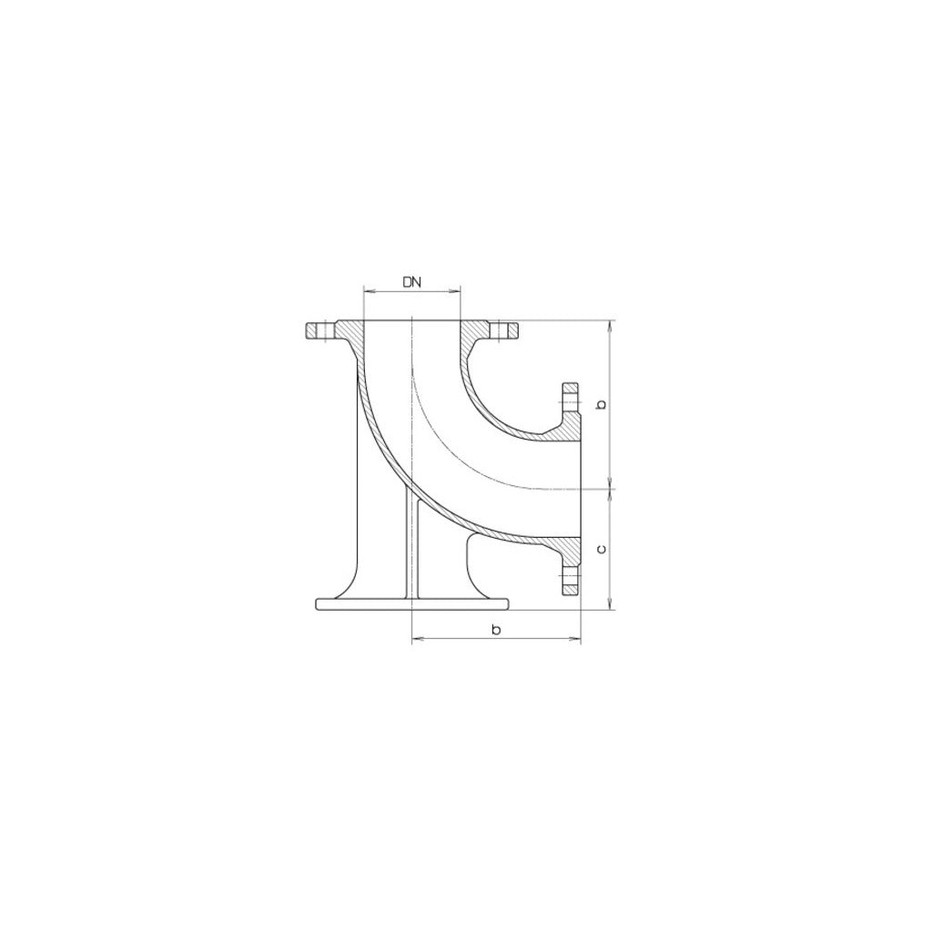 Flanschfußkrümmer Nr. 5049