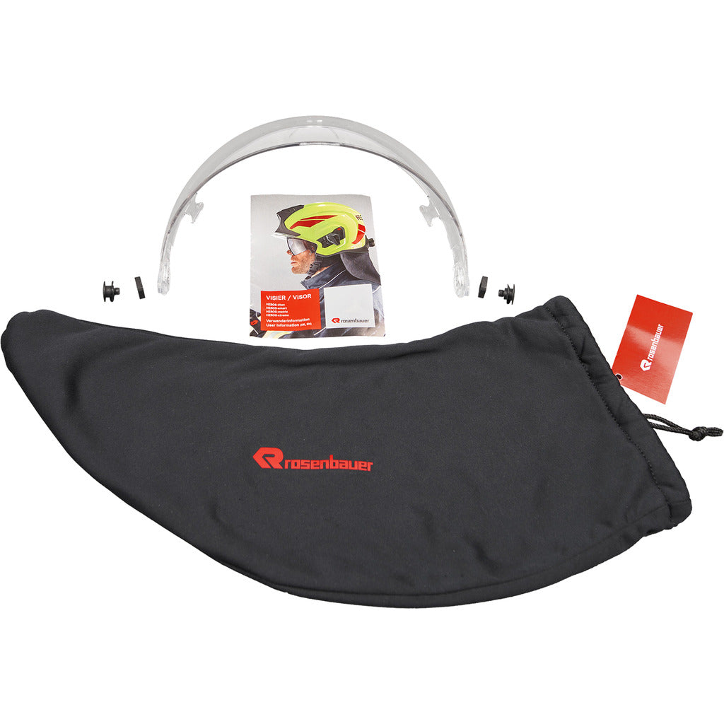 Transparent eye protection visor for HEROS fire helmets
