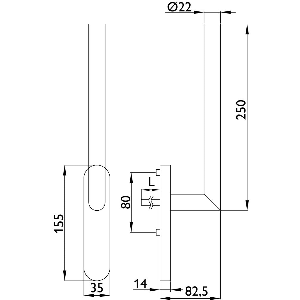 Hebe-Schiebetürgriff Basic 02/1802 HSG