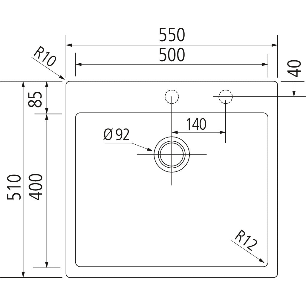 Spüle Kumu Smart Mix 500 flächenbündig