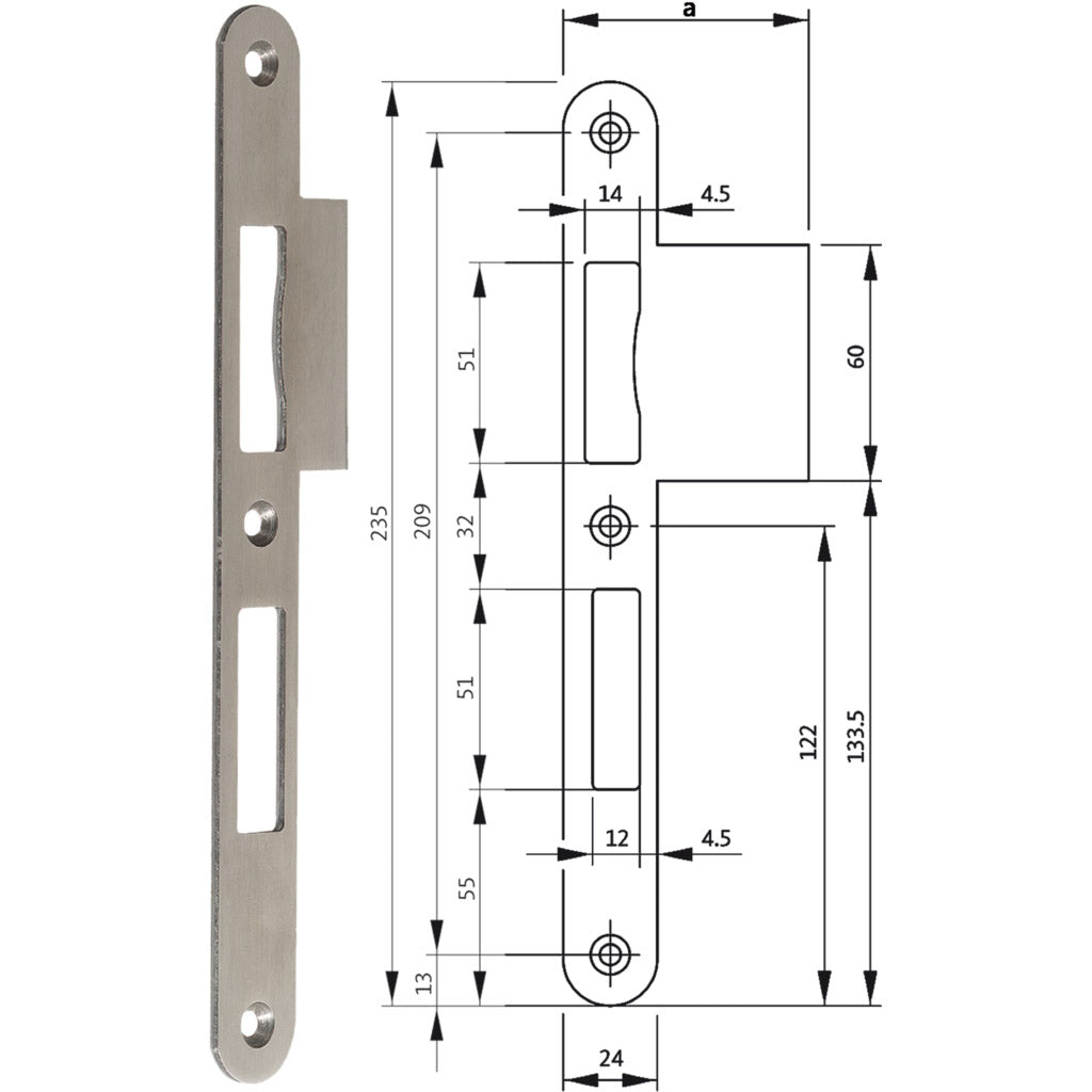 Lappenschließblech gerade B 9000