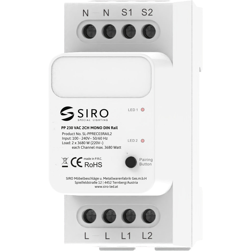 Push Power 2CH MONO DIN Rail PP 230 VAC