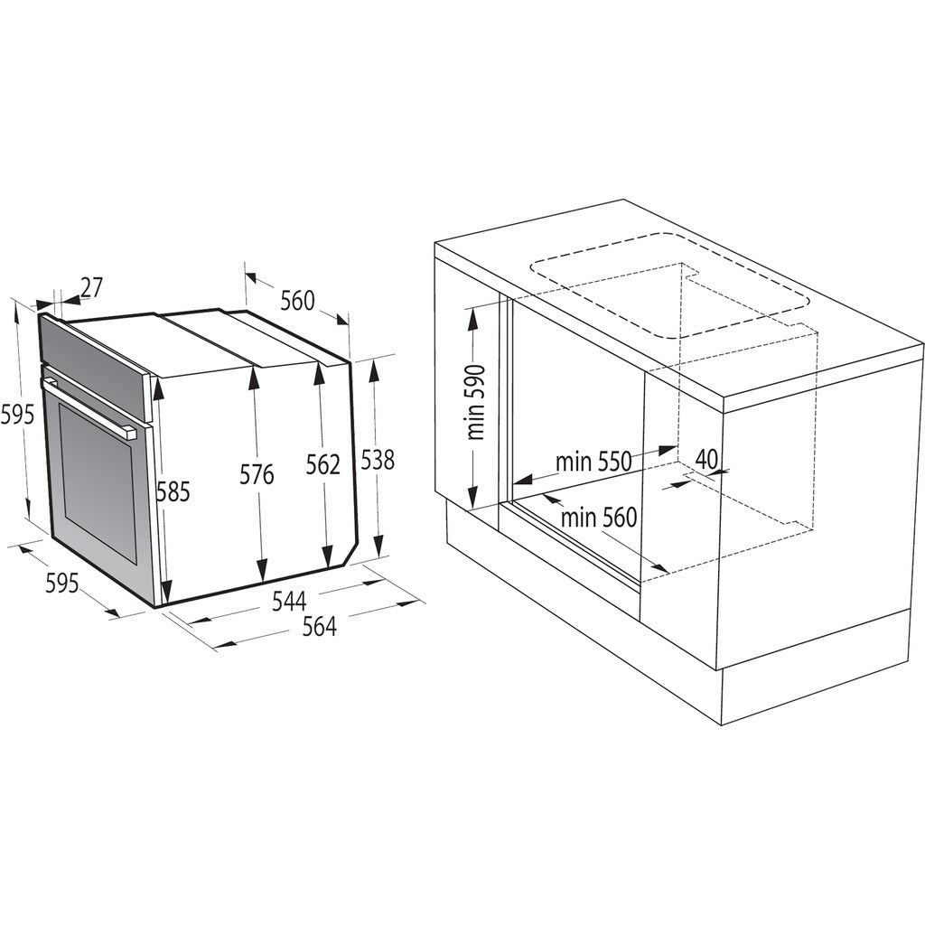 Built-in stove Black Set 4
