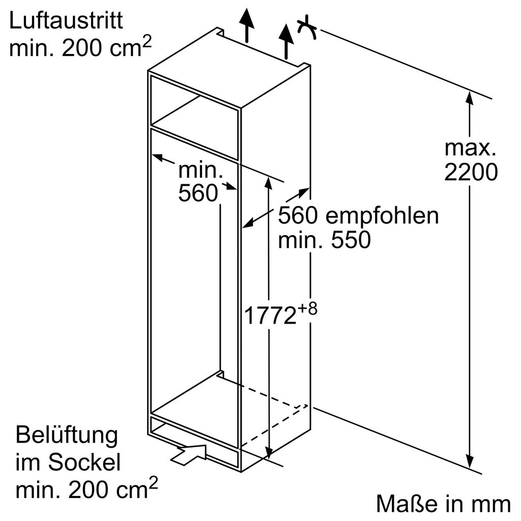 Einbau-Kühlschrank mit Gefrierfach iQ500 KI82LADD0