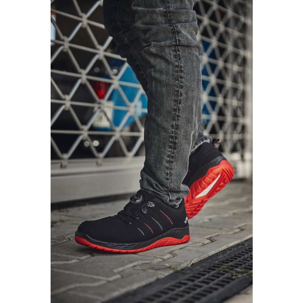 Sicherheitshalbschuh MADDOX BOA black-red Low ESD