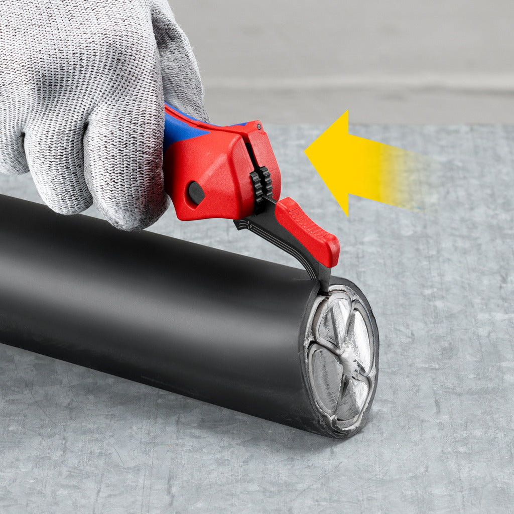 Knipex Abmantelungsmesser mit Gleitschuh &amp; Ratschenfunktion