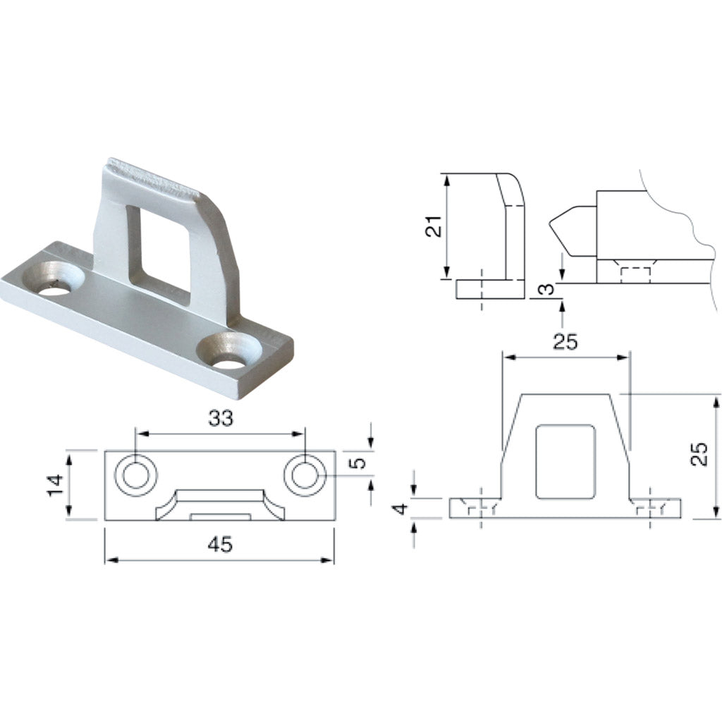 Aluminium-Verschluß 3,0 mm Auflage Typ 915