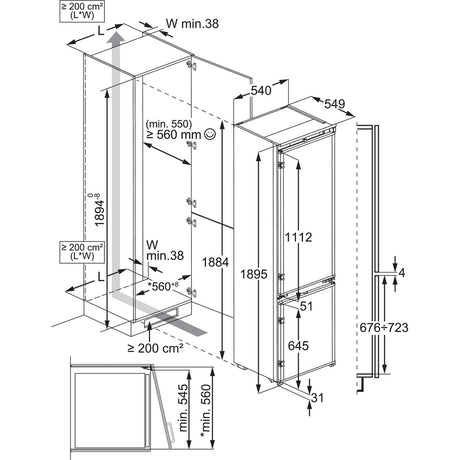 Einbau-Kühl-Gefrierkombination 7000 EK7D19S1