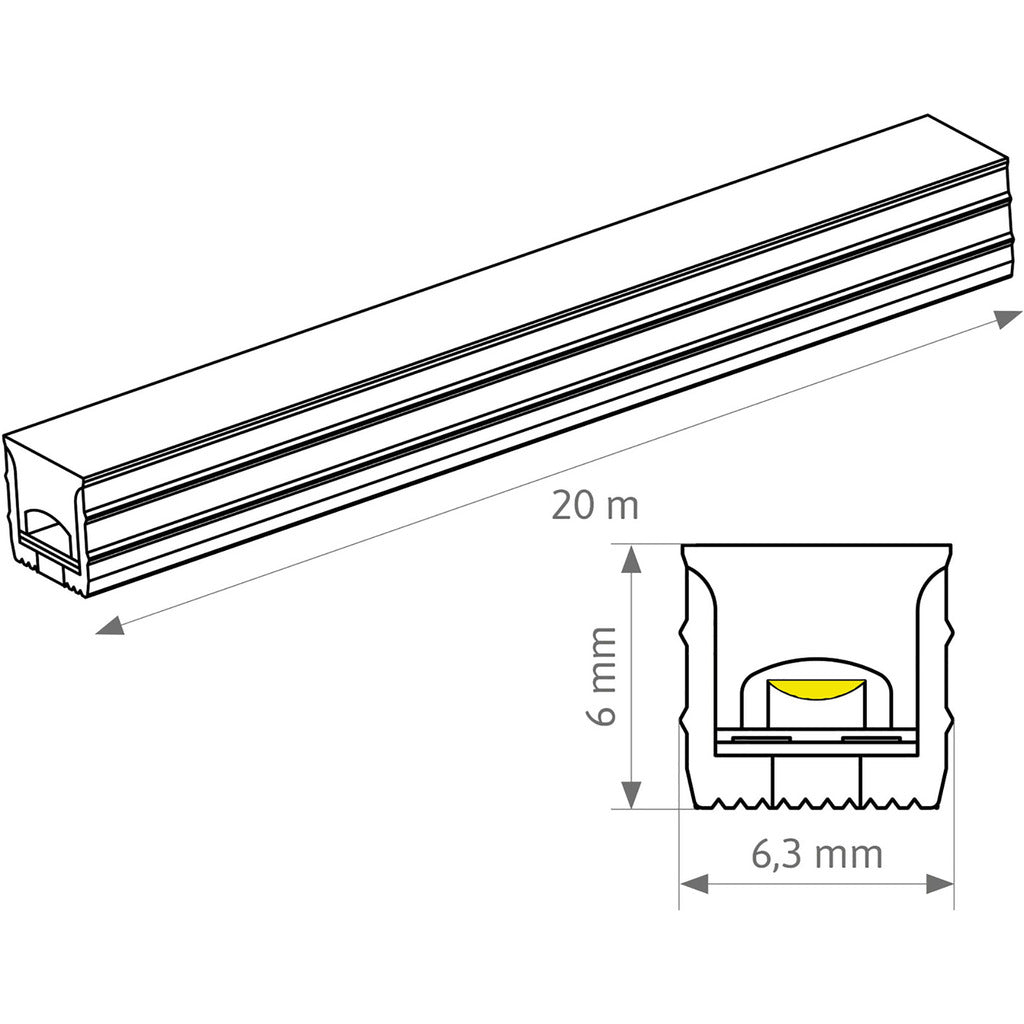 FLEXLINE 66 mit MONO LED-Band 8W
