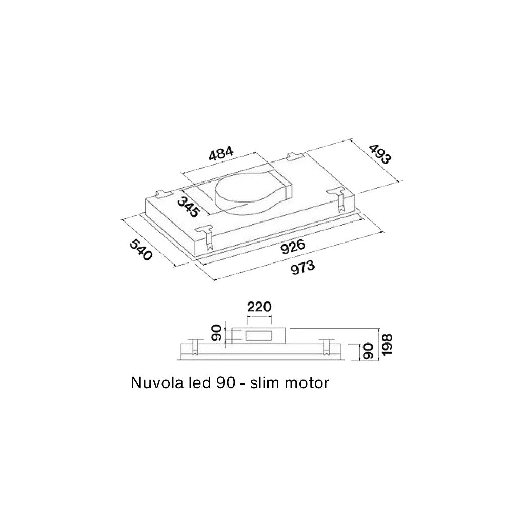 Cappa a soffitto NUVOLA 90