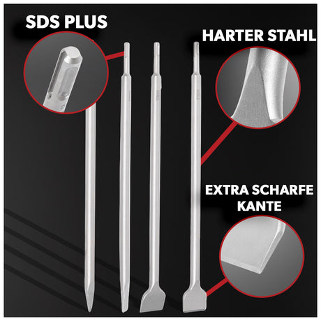 Siwitec SDS Plus Meißelset 500 mm / 4-teilig
