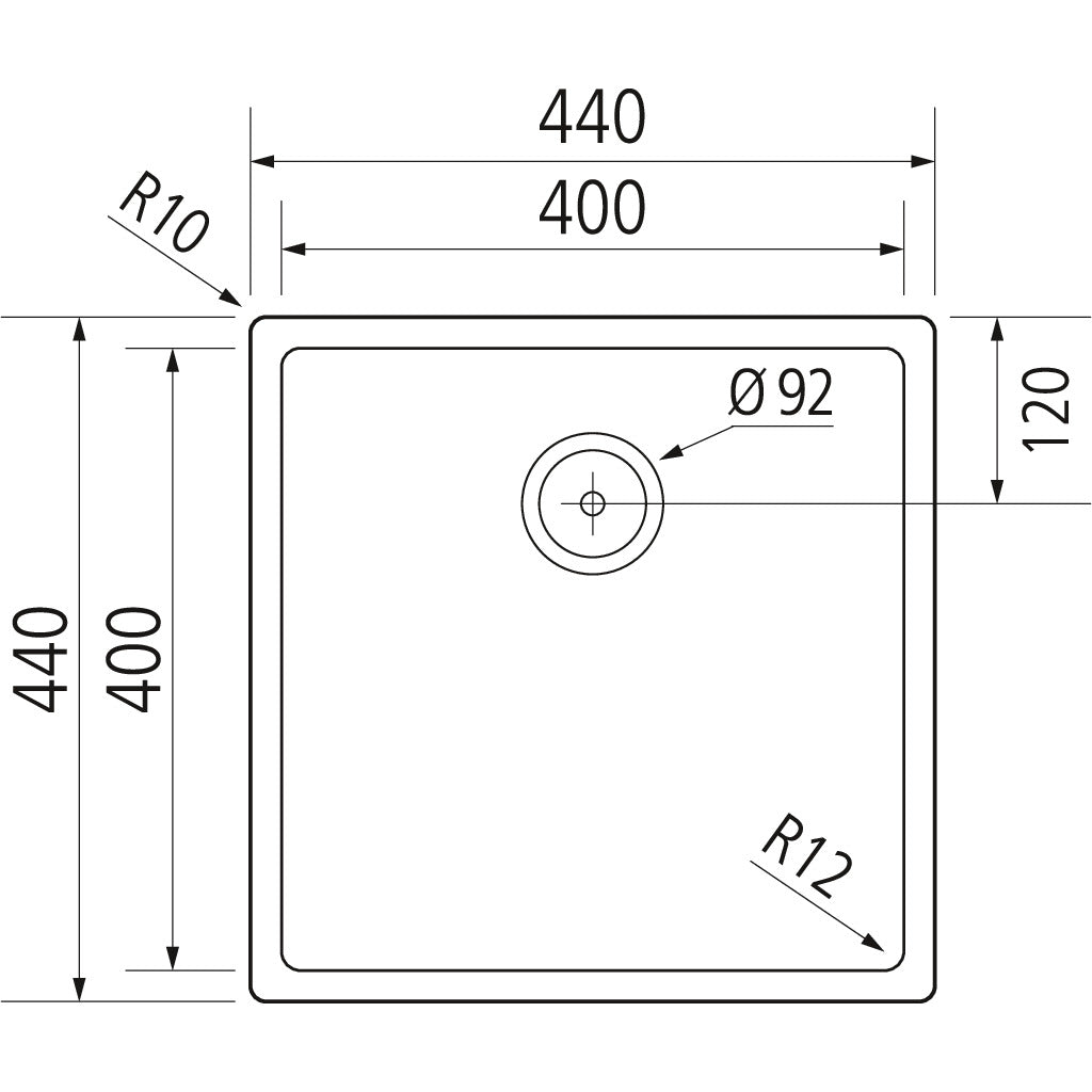 Spüle KUMU Smart 400 flächenbündig / Unterbau